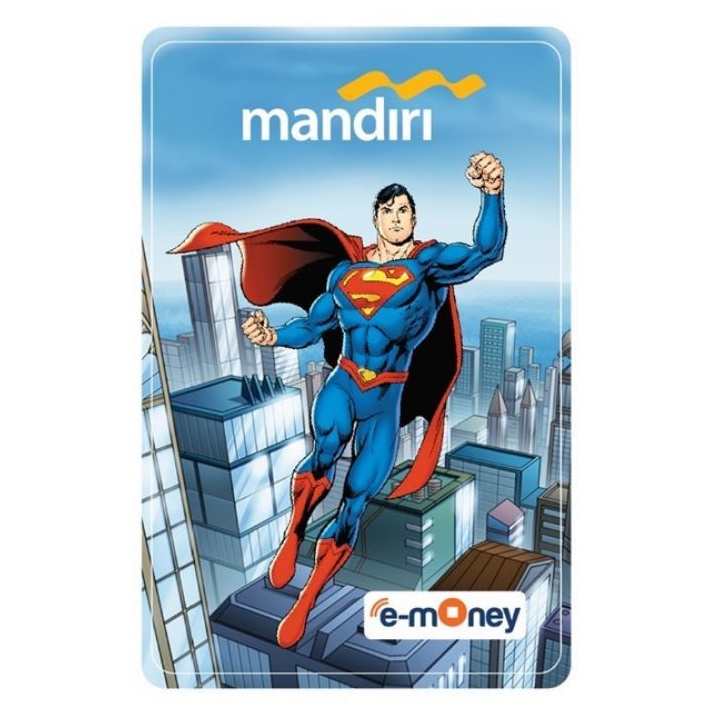 Mandiri eMoney DC Heroes - Flying Superman ORI /Like eTOLL Tapcash Flazz or Brizzi