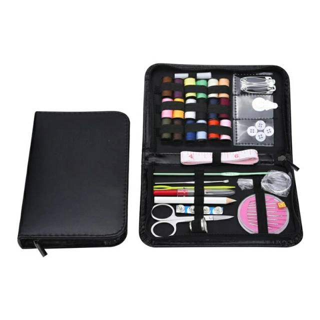 Paket menjahit lengkap/portable travel sewing box 44pcs/set