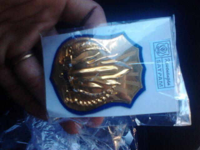 Lencana Kewenangan Security Besar List Biru/merah