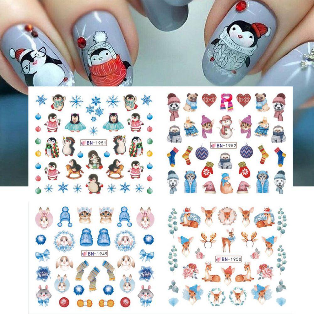Chooky 12pcs Stiker Kuku Motif Natal Untuk Dekorasi Nail Art