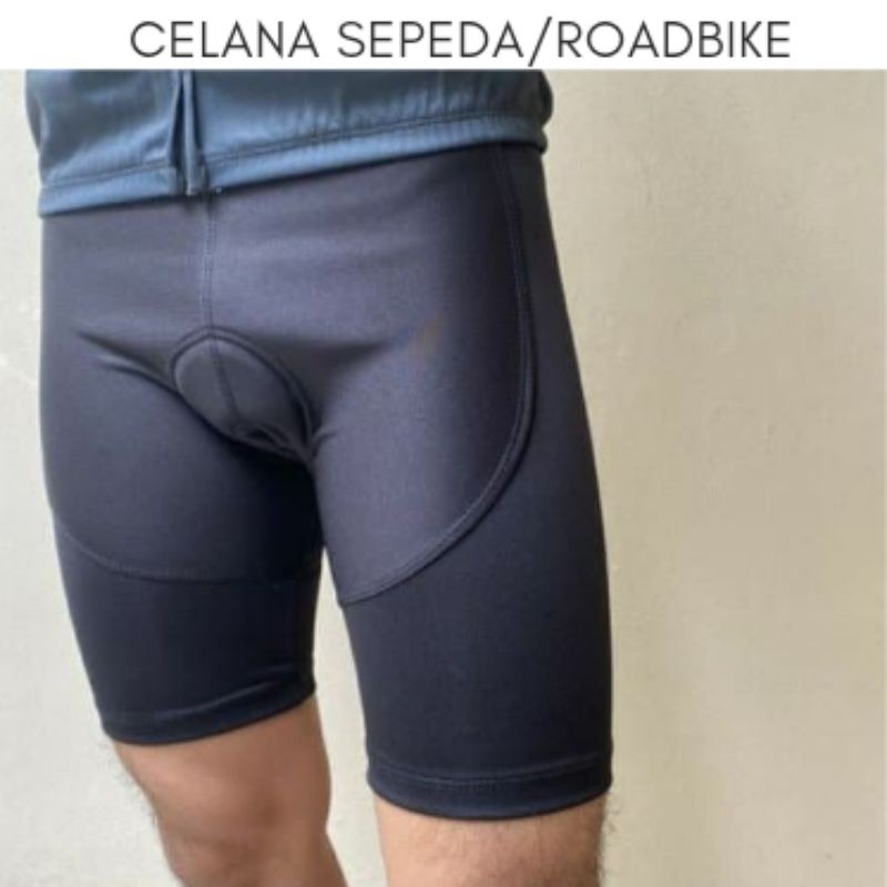 CELANA ROADBIKE BLACK/CELANA SEPEDA KETAT/CELANA SEPEDA PADDING BUSA