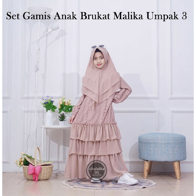 Cikalalika- set gamis anak brukat malika umpak3