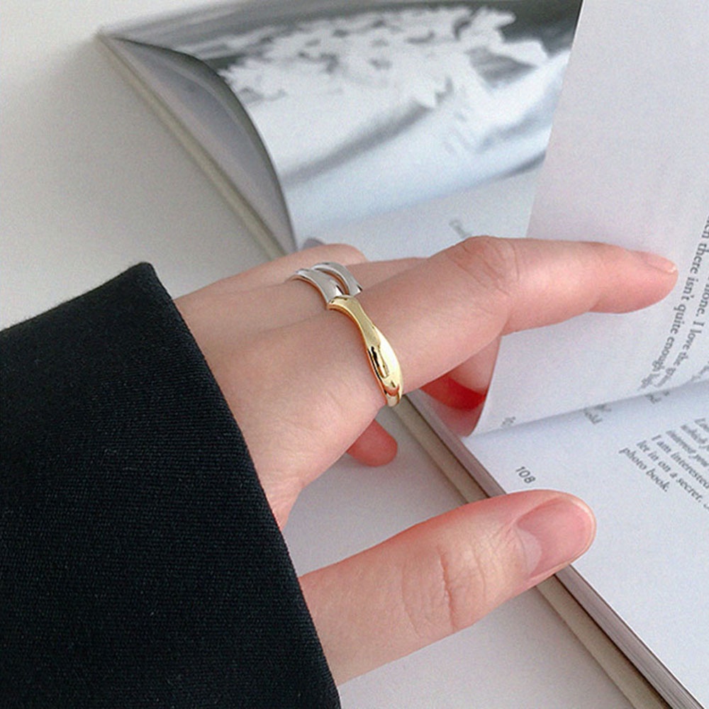 MXBEAUTY Personality Fashion Accessories Chic Opening Ring Finger Ring Thumb Ring For Women Girl Minimalist Smooth Geometric Thin Party Jewelry/Multicolor