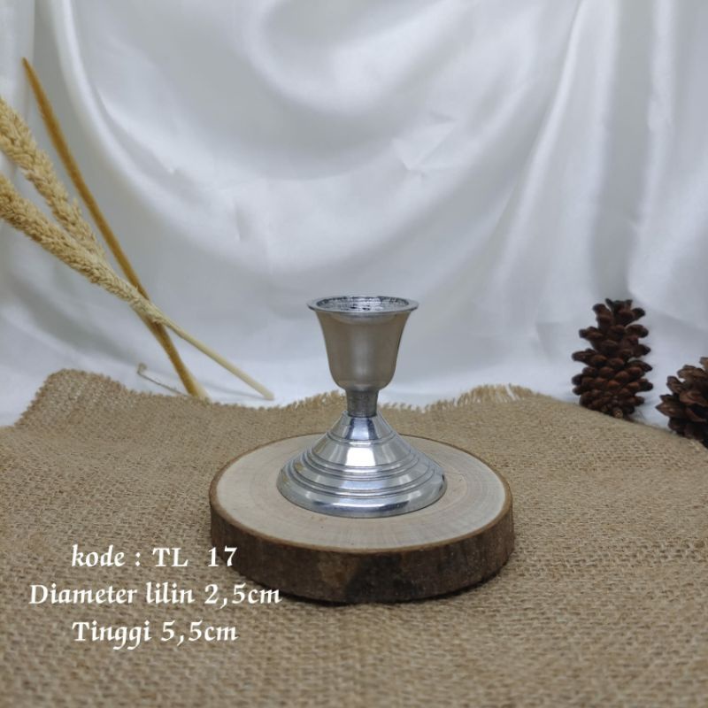 Tempat lilin logam silver kode TL.17 TL.18 TL.19