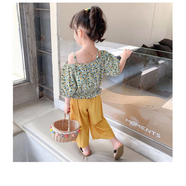 (LOLI-JKT) BS-232 SET ANAK CEWEK MODEL KUNING CELANA GARIS SIZE 100-140