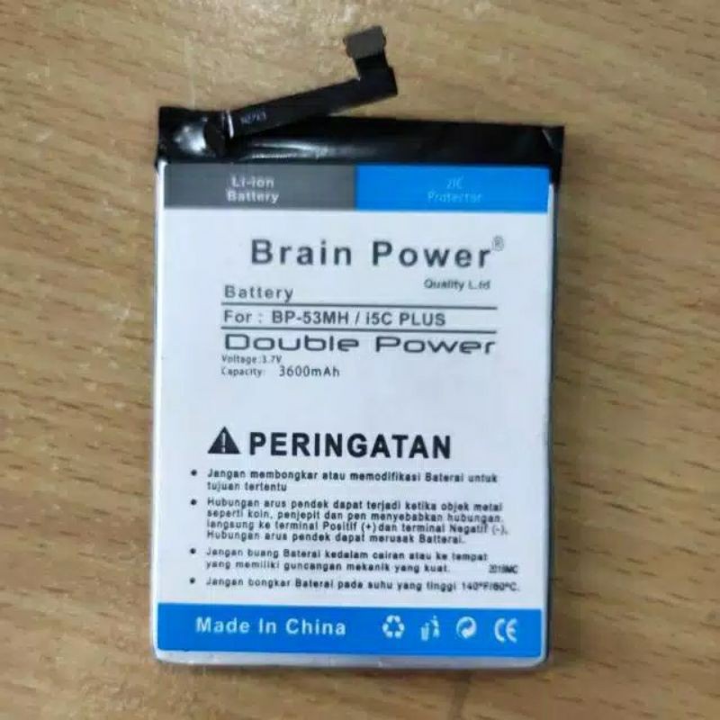 Double Power Battery Batere Batre Baterai Brain Power Advan I5C PLUS BP-53MH BP53MH