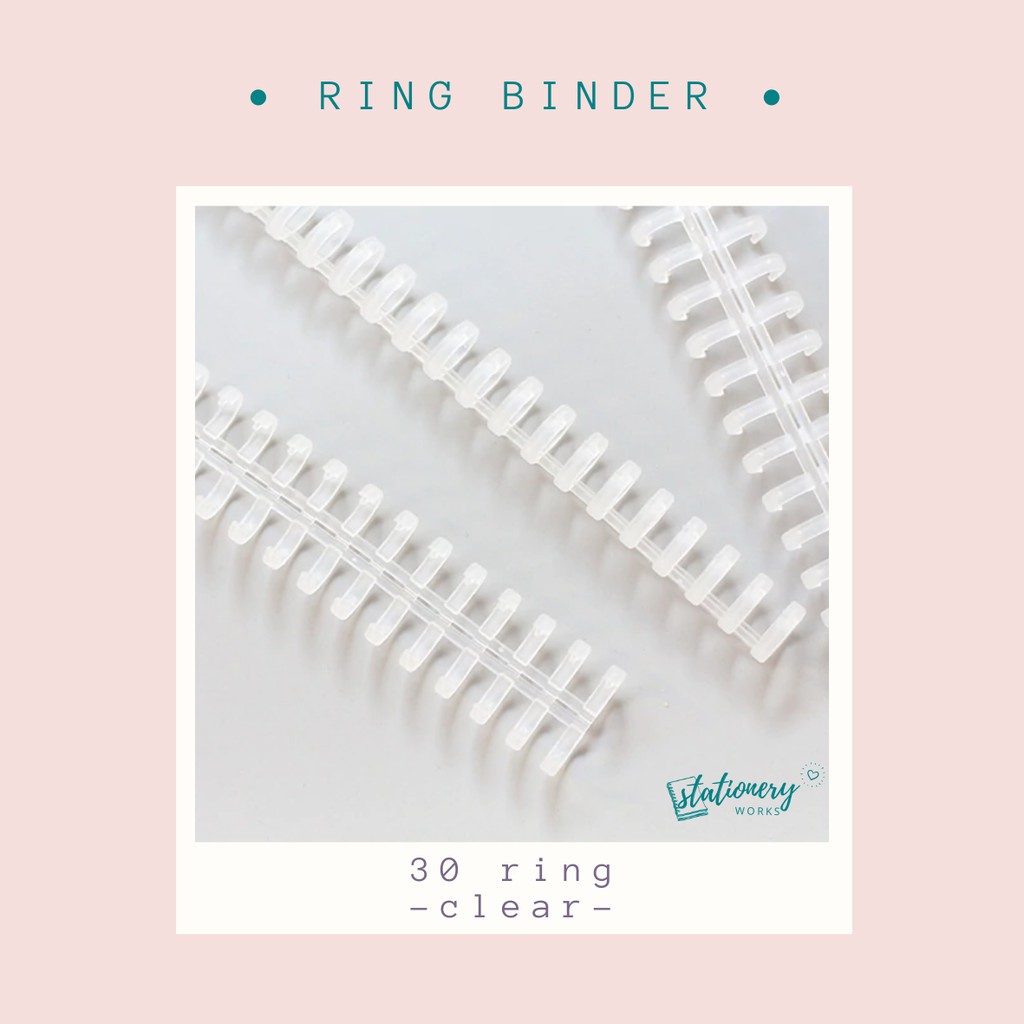 

Ring binder plastik pastel clear - 30 ring - A4, B5, A5 - Jurnal planner scrapbook DIY