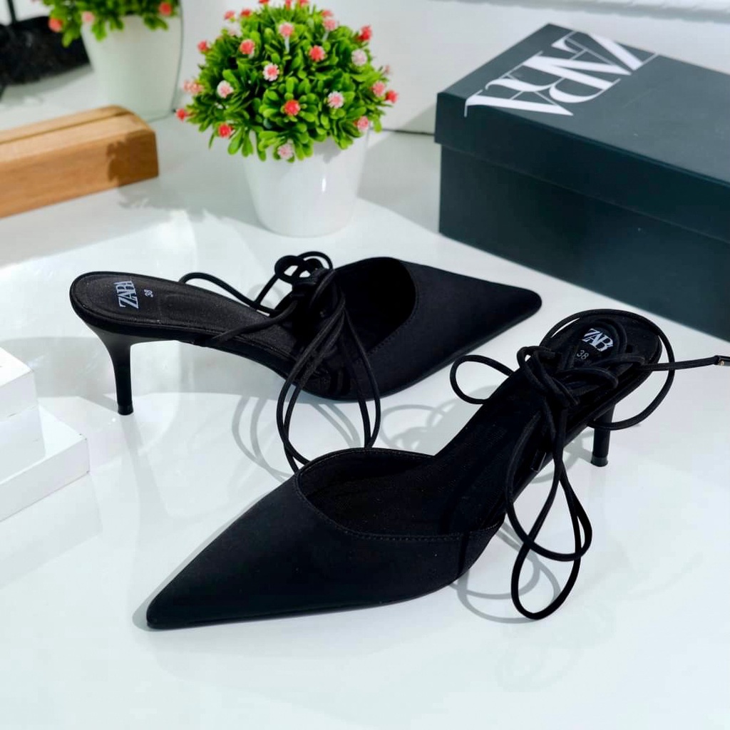 [7.7 Boombastis Sale⚡] - SEPATU PESTA WANITA ZS478 SATIN HEELS PREMIUM IMPORT