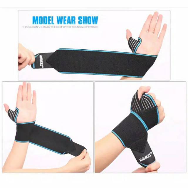 Wristband wrist wrap AOLIKES pelindung pergelangan tangan glove gym fitness sports wrap straps