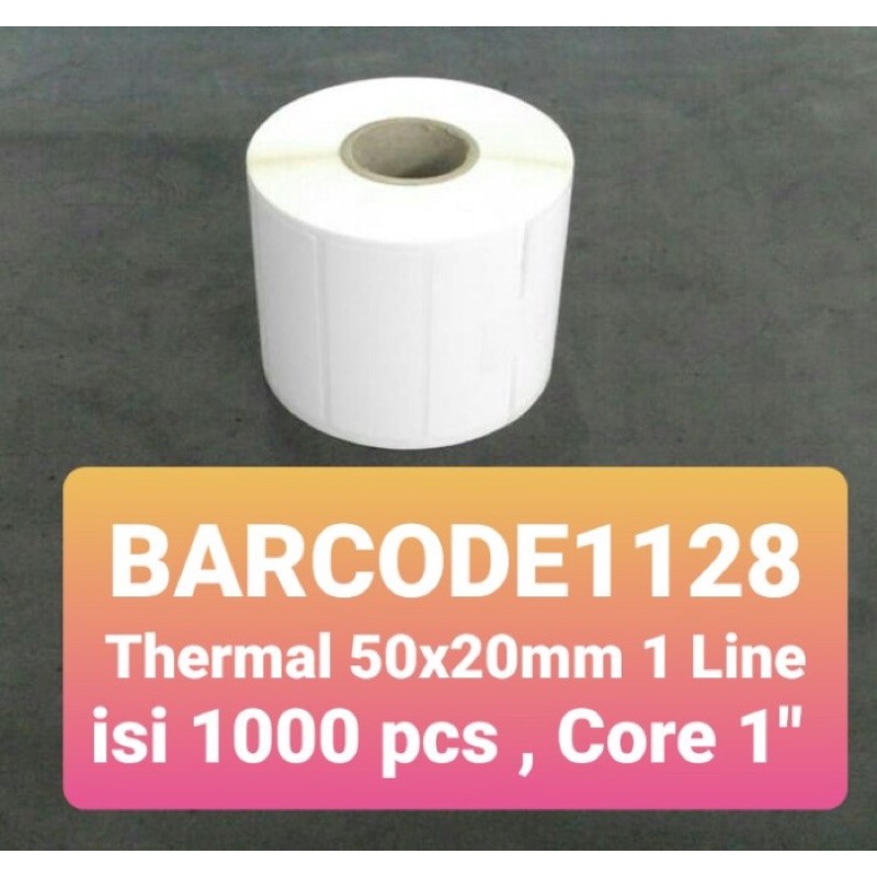 

Label Stiker Barcode Thermal 50x20 1 line isi 1000pcs