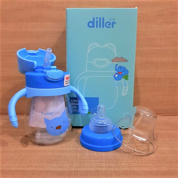 Botol air minum Bayi Baby Balita Diller Tritan 100% BPA FREE Dual cap