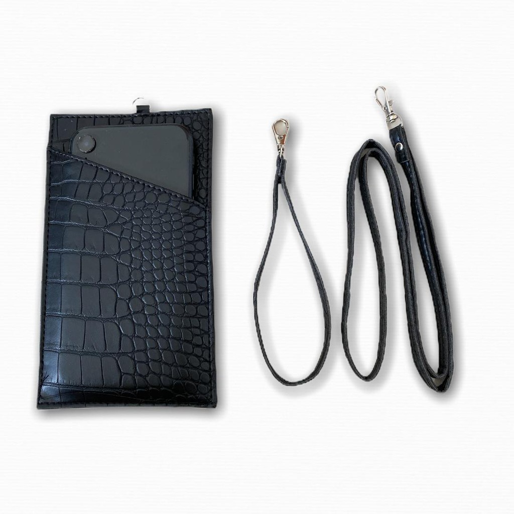 LUXTHER - PHONE WALLET EMBOSSED CROCO DOFF / ID CARD / NAME TAG / CARD HOLDER / DOMPET KARTU