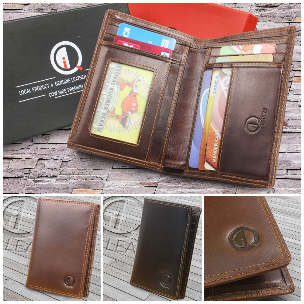 DOMPET PRIA FULL KULIT SAPI ASLI 100% TANPA FURING 10 SLOT KARTU TAHAN PANAS ANTI MENGELUPAS D003 K