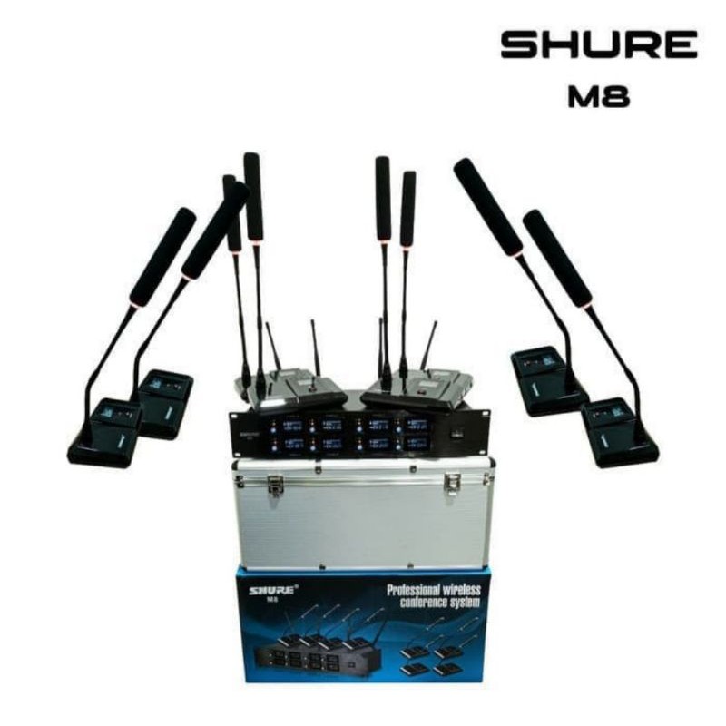 MIC PODIUM SHURE WIRELESS ISI 8 M8 HIGH QUALITY GARANSI 1 TAHUN