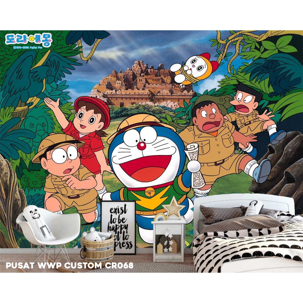 3D WALLPAPER CUSTOM WALLBANNER DINDING  Wallpaper Dinding Doraemon