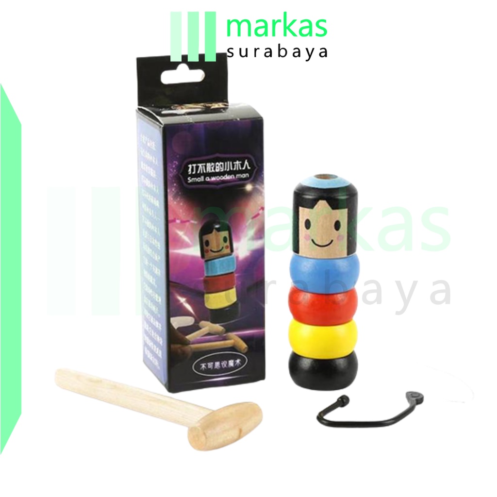 MARKAS HL0117 Mainan Kayu Anak Unbreakable Immortal Karakter Magic Toy Dharma