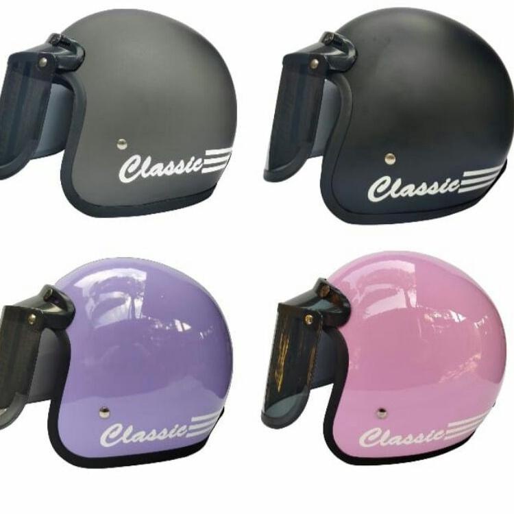 Terbagus.. Helm Bogo Full leher Classic Pria wanita Dewasa