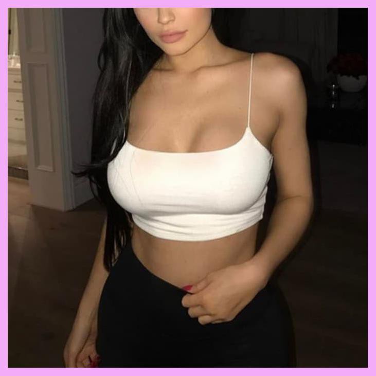 KYLIE BRALETTE TANKTOP CROPTOP TALI SPAGHETTI TANK TOP MURAH BRA SEKSI - PUTIH