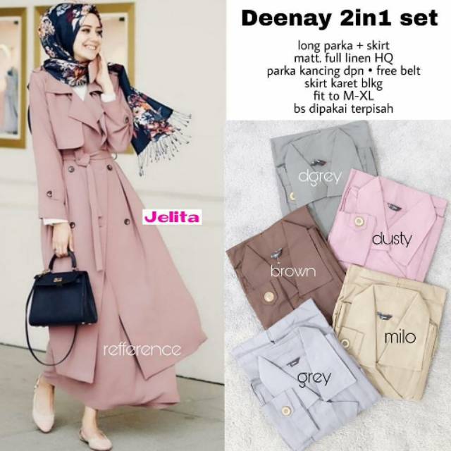 DEENAY 2IN1 SET / ORI BY JELITA / BEST SELLER / MURAH / DRESS