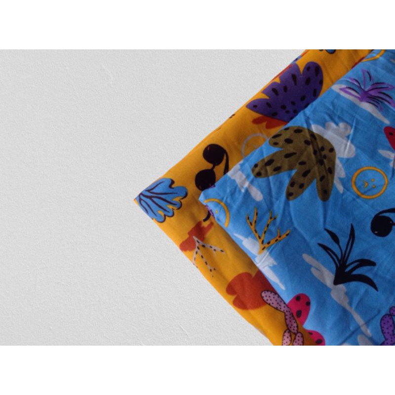 Kain katun rayon motif kaktus bahan daster
