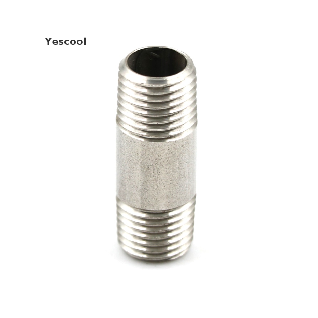 Yescool Fitting Pipa Male 1 / 4 &quot;Male x 1 / 4&quot; Bahan Stainless Steel SS304 NPT