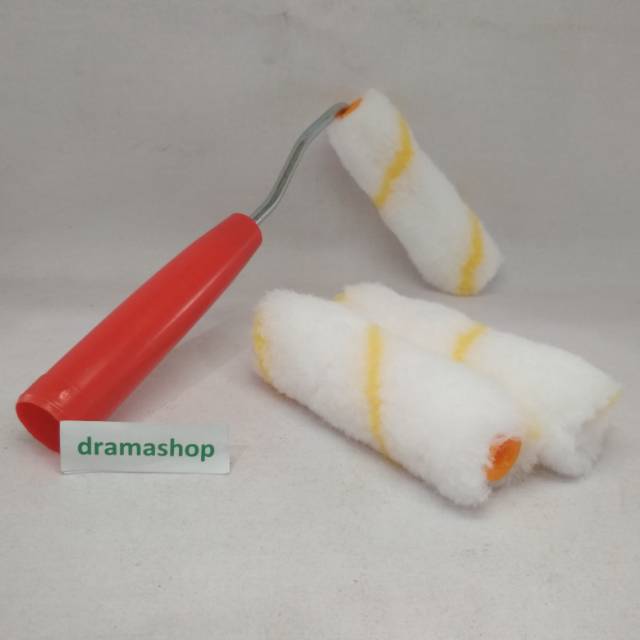 Kuas Roll rol roller Cat Busa Mini Kecil Set dengan refill cadangan