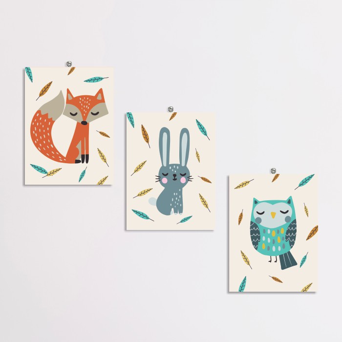 Hiasan Dinding Dekorasi Mini Poster Binatang Lucu Cocok Untuk Kamar Anak 15x20cm