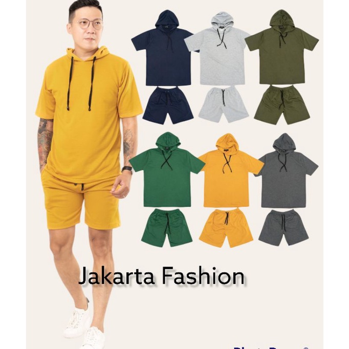 Setelan Sweater Hoodie Celana Pendek Jaket Hoodie One Set Pria Hoodie Polos Hoodie Unisex