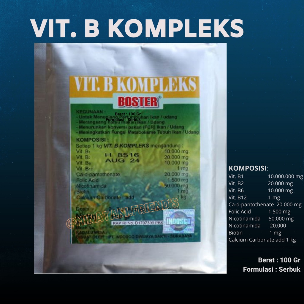 Jual Boster Vitamin B Kompleks Vitamin Untuk Ikan Gram Shopee Indonesia