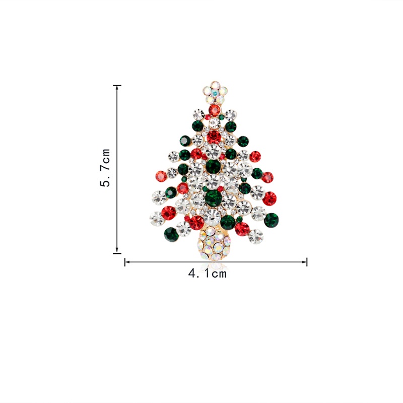 SIY  New Christmas Brooch Pins Tree Rhinestone Jewelry Fashion Women Gifts Decoration