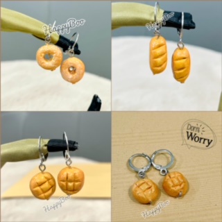 anting stainless titanium roti clay high quality clip earings donat roti