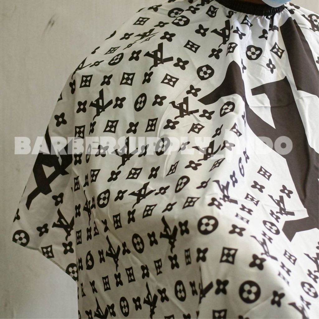 Kip Potong / Cape Barber motif LV Putih Besar