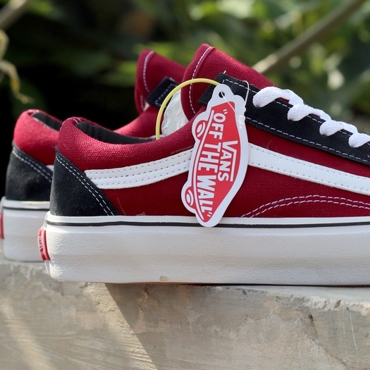 SEPATU V OLDSKOOL BLACK RED LIST WHITE TERBARU SEPATU KETS UNISEX PREMIUM