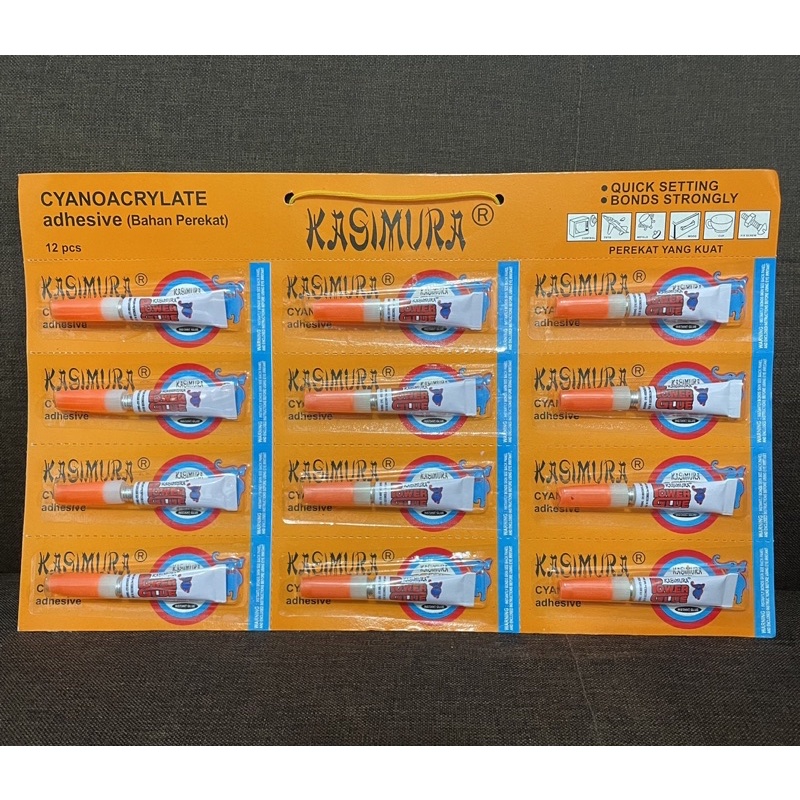 

12pcs power glue / 1 renceng lem besi kasimura / lem kuat serbaguna lem kayu lem plastik