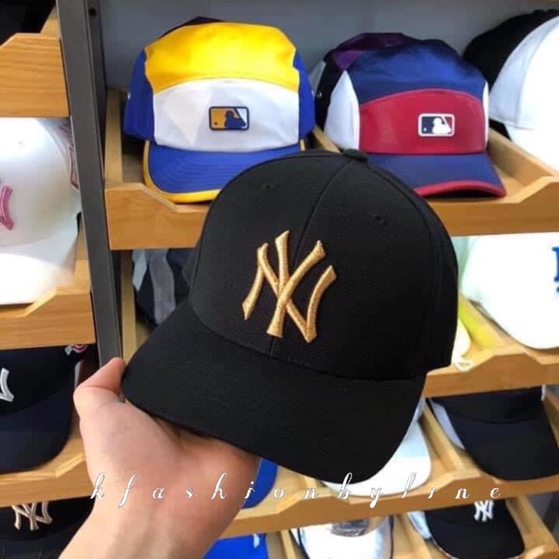 MLB Metal Logo Structure Ball Cap New York Yankees (BLACK)