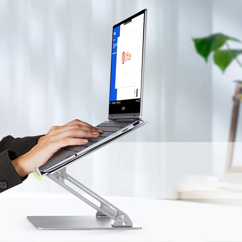 Laptop Stand Premium LS Portable Aluminium Adjustable Untuk Laptop/Notebook dudukan lipat