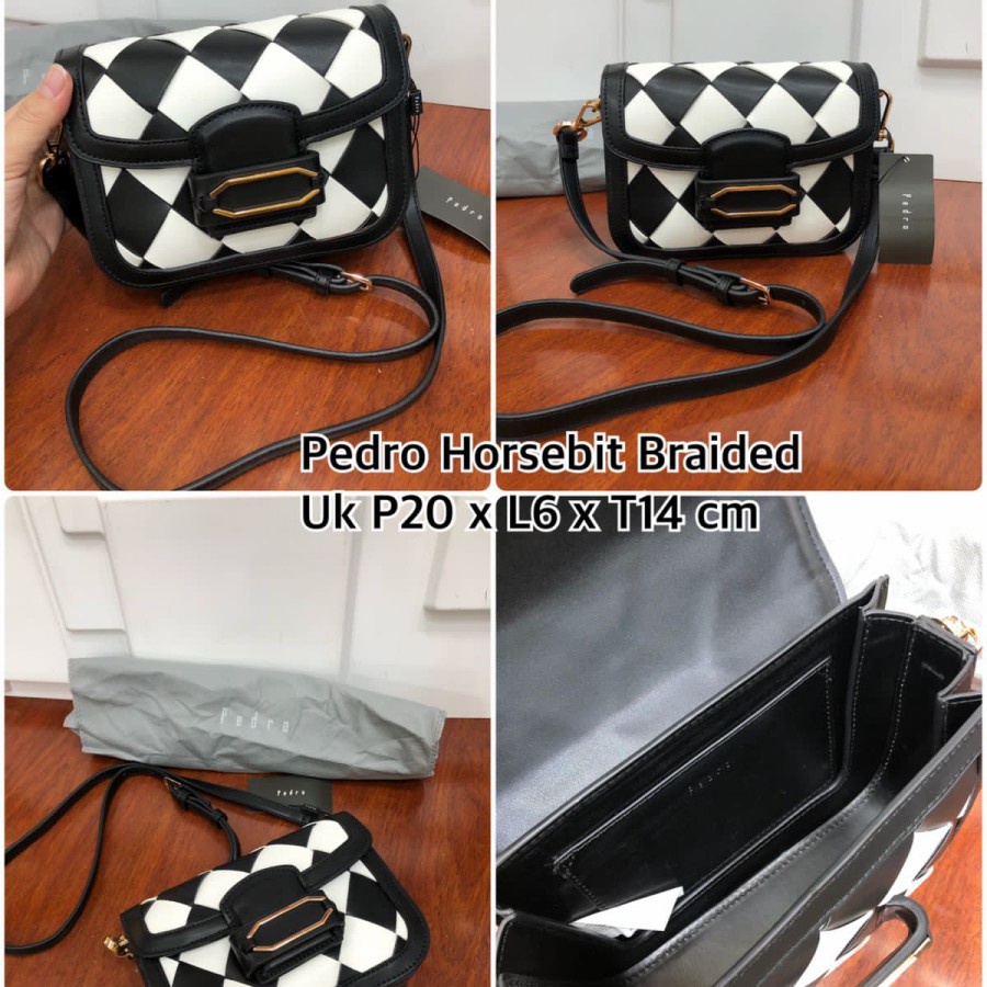 TAS SELEMPANG WANITA PED** HORSEBIT BRAIDED KULIT ORIGINAL CINA