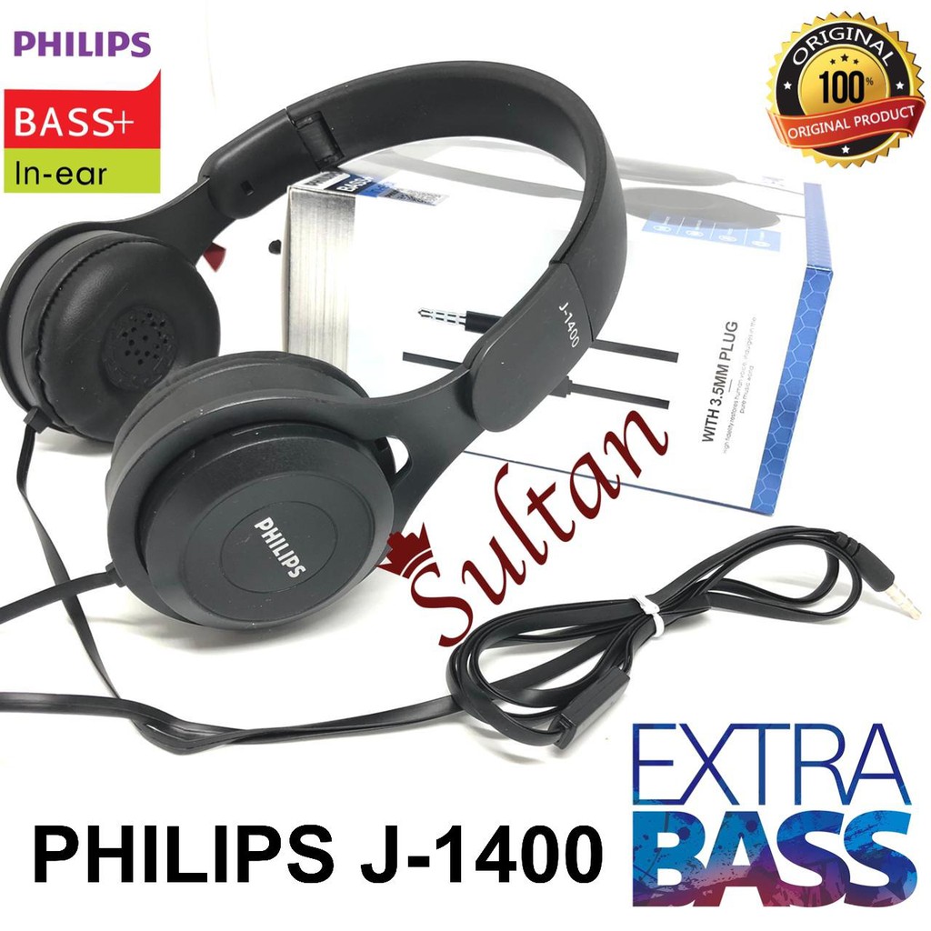 Headset Headphone Bando Philips J1400 KABEL 3.5MM AUDIO JACK