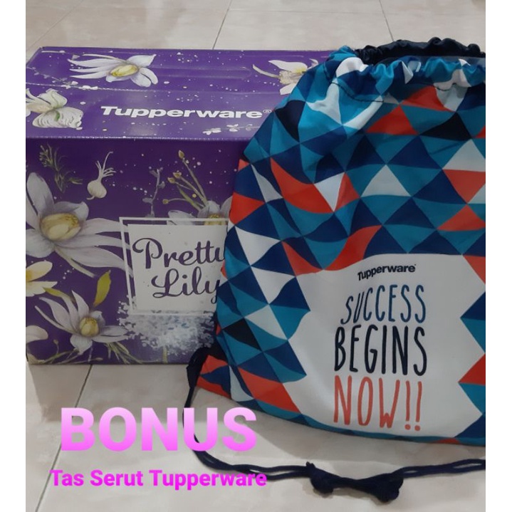 Tupperware Blossom Ungu Set Ori Tempat Penyimpanan Makanan Bonus Tas Serut Tupperware