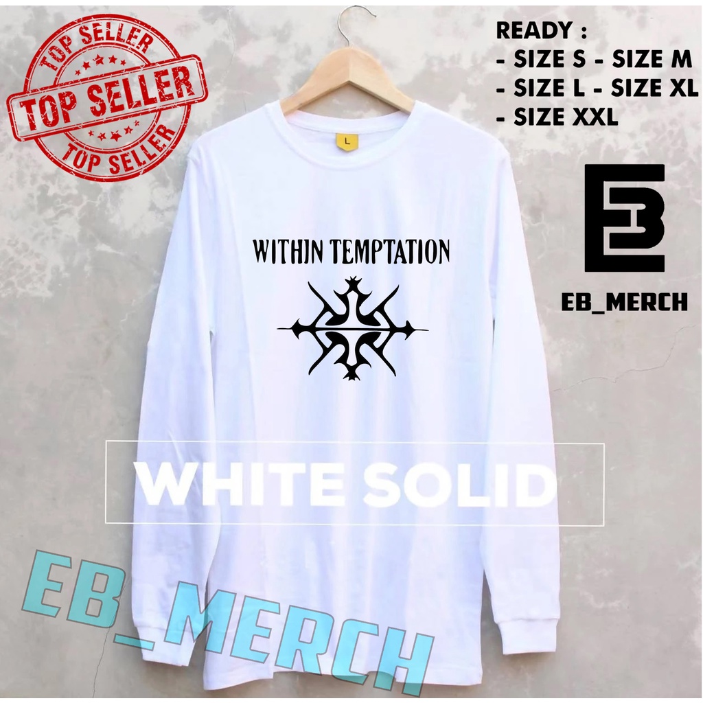 Import Quality MURAH BAJU KAOS LENGAN PANJANG   WITHIN TEMPTATION- BAND GOTHIC METAL   keren