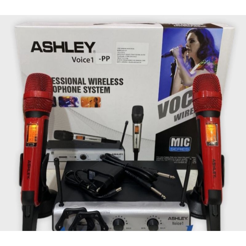 MICROPHONE WIRELESS ASHLEY VOICE 1 ORIGINAL GARANSI RESMI