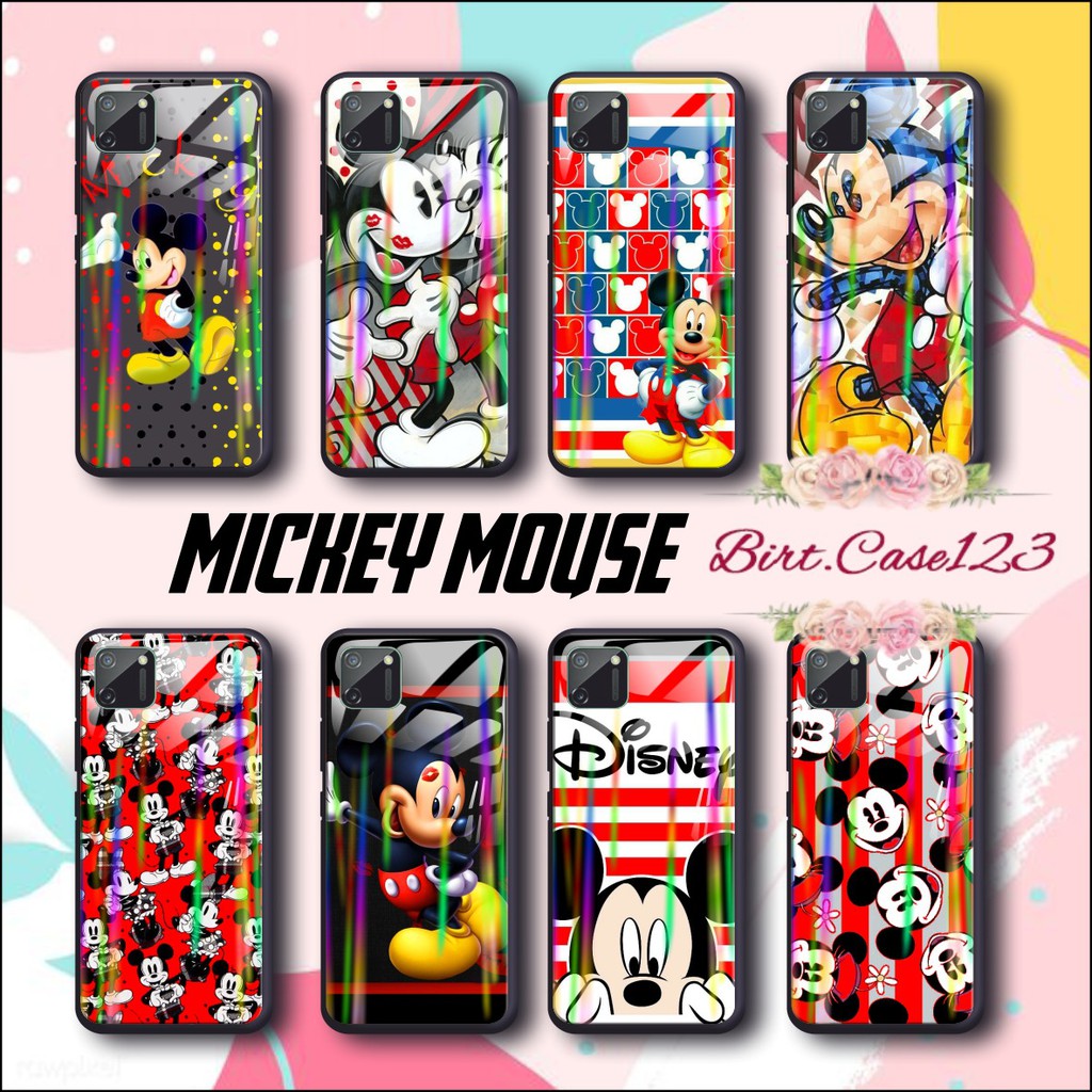 case softcase gambar MICKEY MOUSE back case glass aurora Realme C1 C2 C3 U1 2 2 Pro 3 Pro 5 BC149