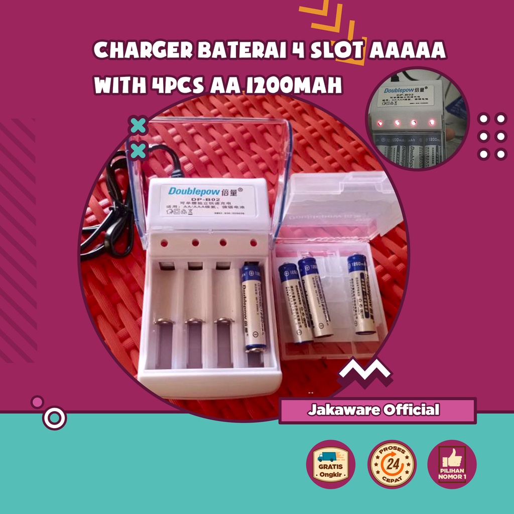 CHARGER BATERAI 4 SLOT AA AAA 4PCS AA 1200mAh A2 A3 CAS BATRE BATREI BATRAI BATERE BATTERY CES CHARG