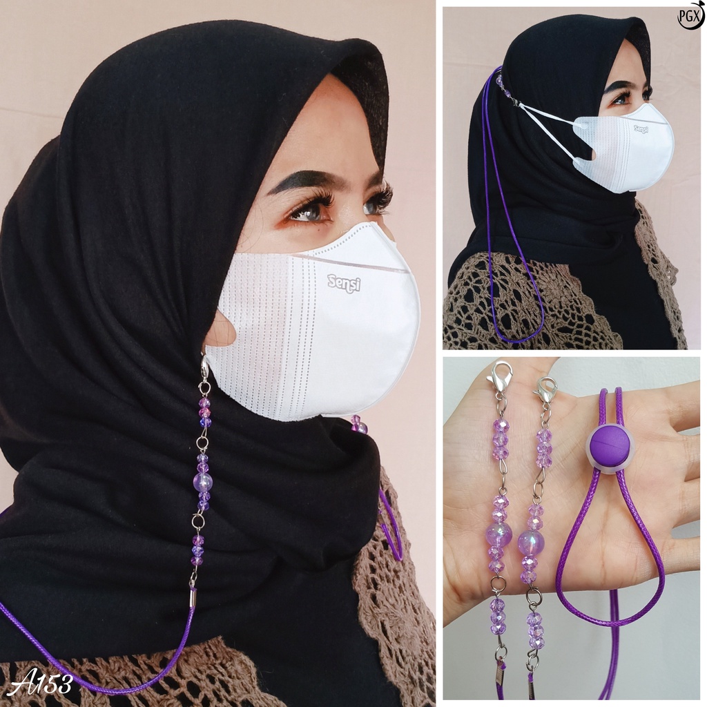 PGX Strap Masker - Tali Masker - Kalung Masker Mute Kristal Kaca Berkilau Aksesoris Fashion - A153