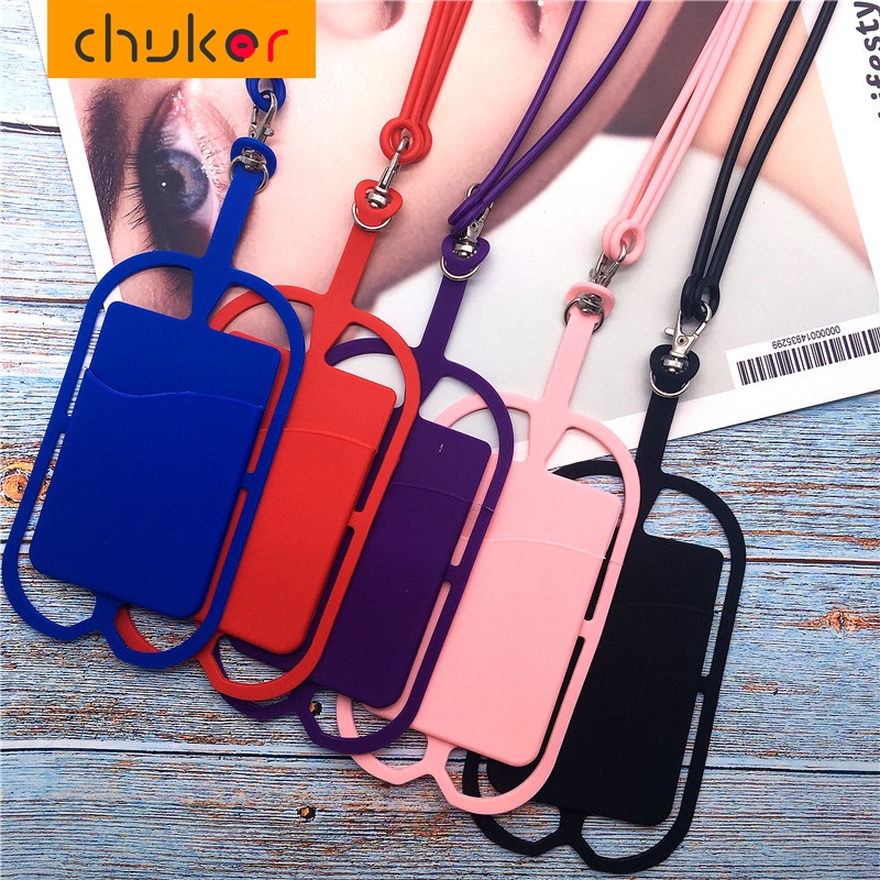 Tali lanyard Holder Case Handphone Universal Bahan Silikon