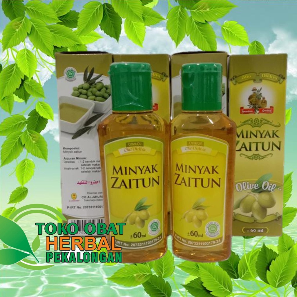 Al Ghuroba Minyak Zaitun Olive Oil 60 ml 100 % Asli Murni Untuk Diminum Memasak Urut Pijat Atasi Sak