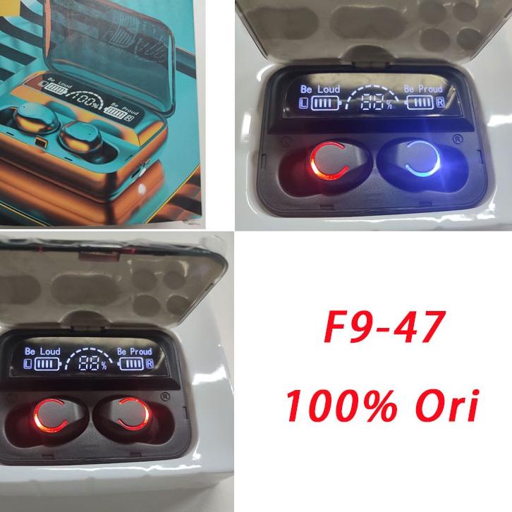 LANGSUNG ATC.. (COD) F9-47 Headset Bluetooth 3500mah Power Bank Wireless Earphone Dengan Senter TWS 