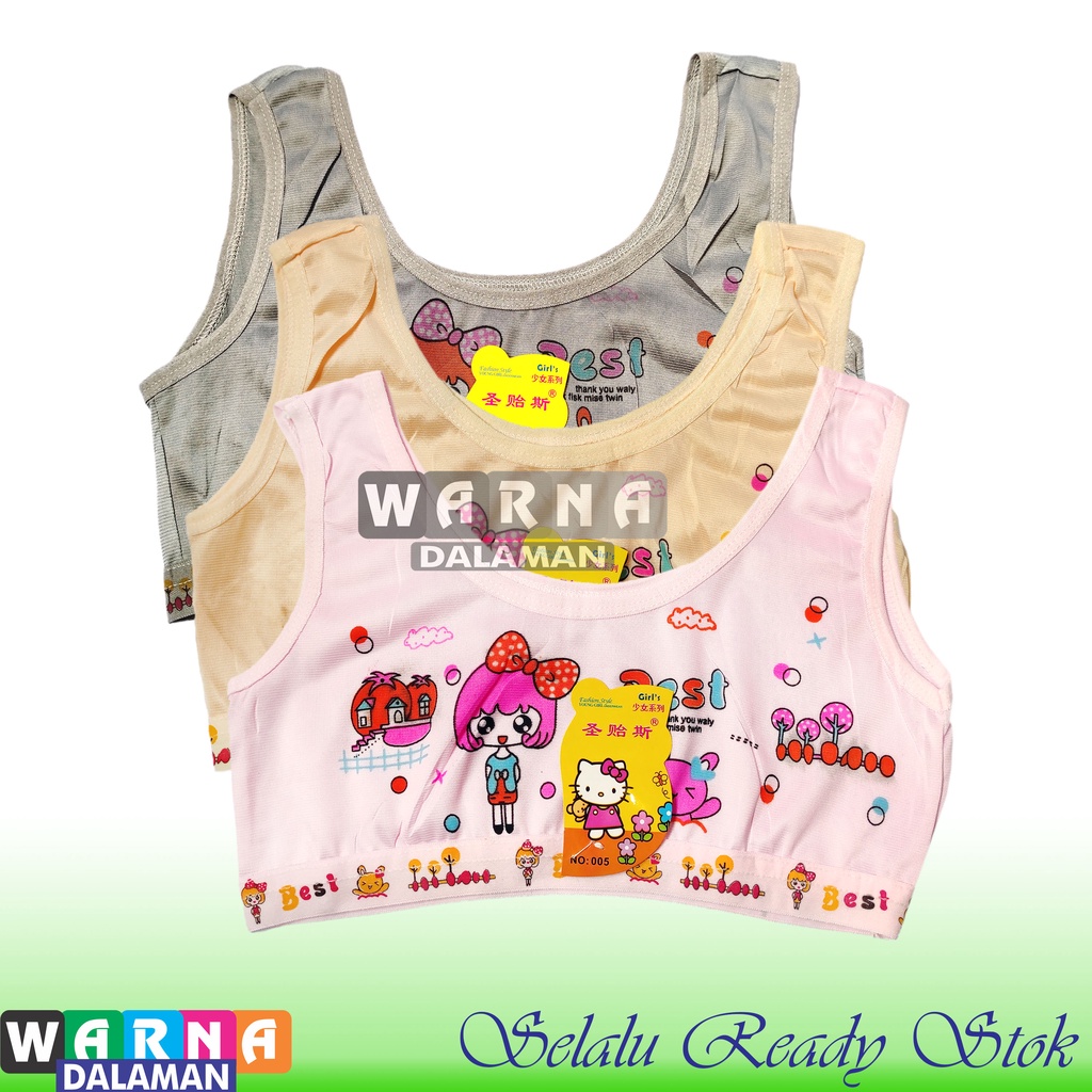 6 Pcs MINISET Anak SD SMP Bra Remaja ABG Gadis Mini Set Motif Gambar Warna Random | WARNA DALAMAN