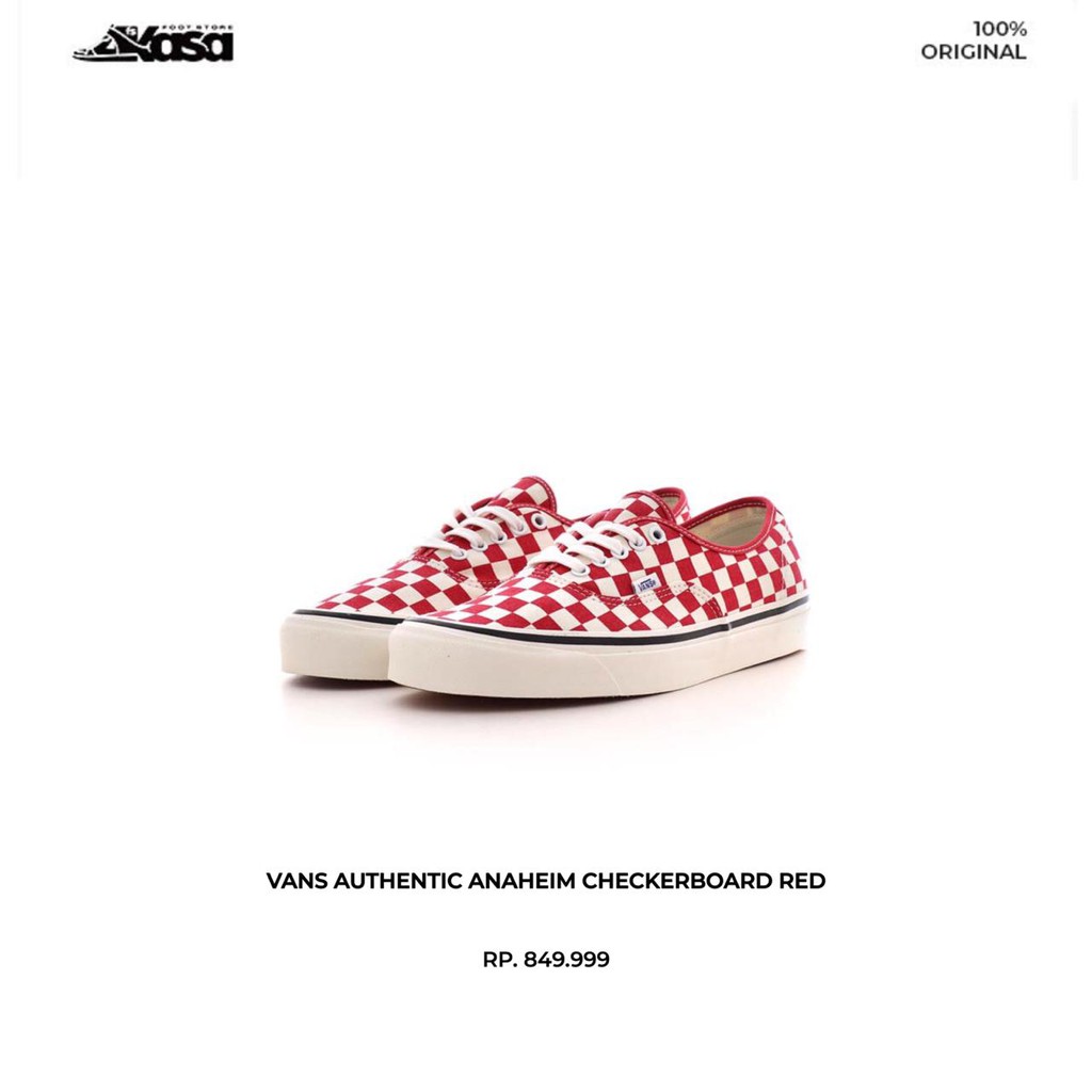 vans authentic checkerboard red