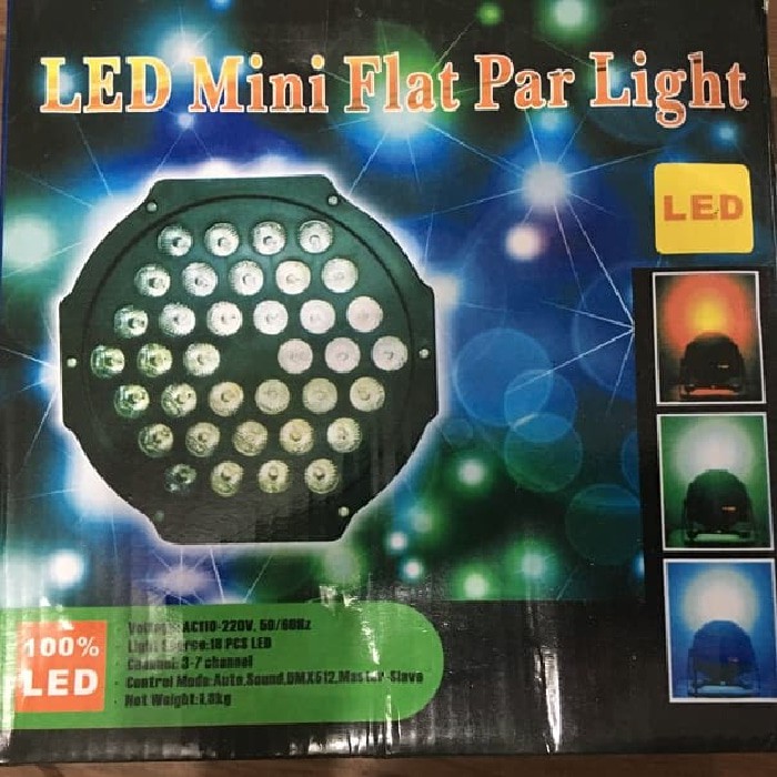 LED Mini Flat PAR LIGHT Sorot Disko Warna Warni XPD36